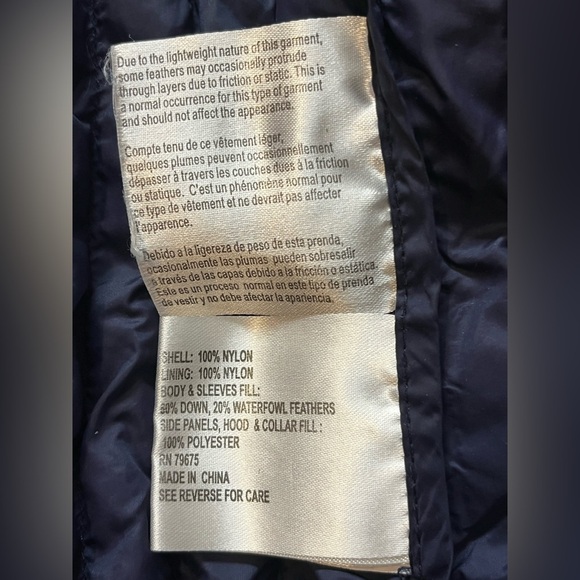 Michael Kors Packable Down Fill Dark Blue Puffer Coat Long Winter Jacket Size XS - Picture 14 of 16